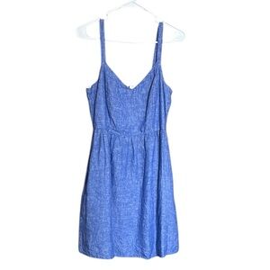 Cynthia Rowley 100% Linen Blue Dress Sleeveless 
Size Small